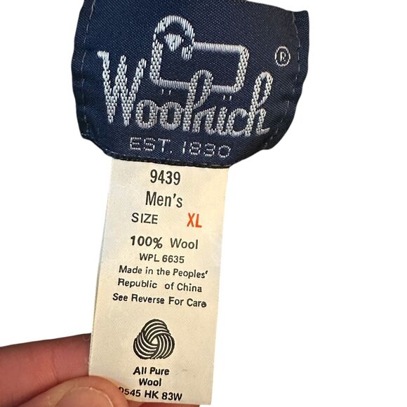 Woolrich Vintage 100% Wool White & Green Reindeer Trees Jacquard Sweater XL - Picture 4 of 8